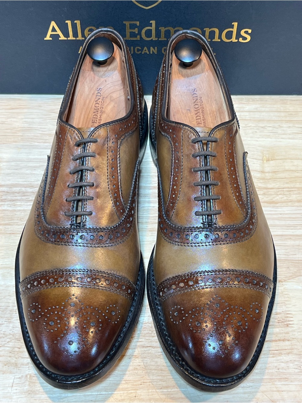 Allen Edmonds Strand Men’s Leather Cap Toe Oxfords w Box & Bags Sz 11.5D Md 🇺🇸